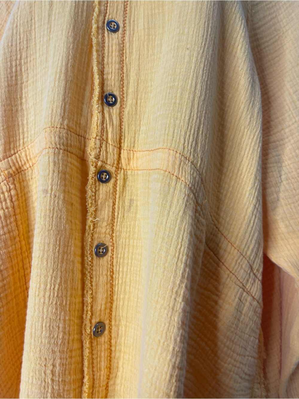 We The Free People Summer Daydream Button Down Shirt Size Medium Yellow Papaya - Picture 16 of 16